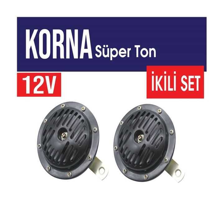 SÜPERTONE KORNA 12V SiYAH BÜYÜK (13 MM) iNCE-KALIN 1